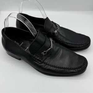 Bruno Magli Men's Leather Black Luxury Loafers Size 9.5 M Made in Italy office